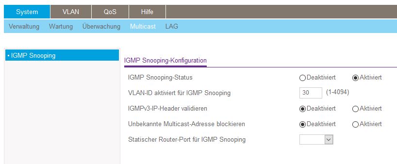 IGMP-Proxy Upstream Konfiguration