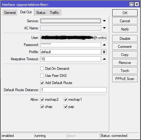 PPPoE Client Dial Out